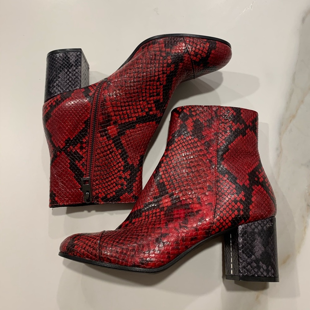 Zadig et Voltaire Red Snakeskin Boots